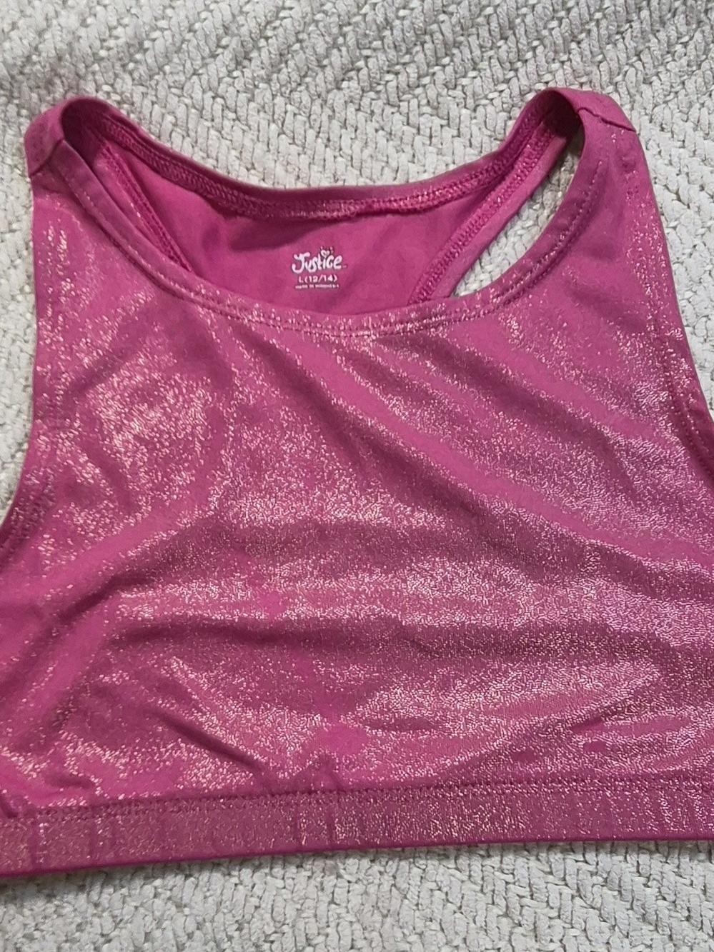 Justice Shimmery Hot Pink Girls' Sports Bra